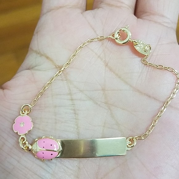 18K GF lady bug little girl's IDbracelet. New - Picture 7 of 10